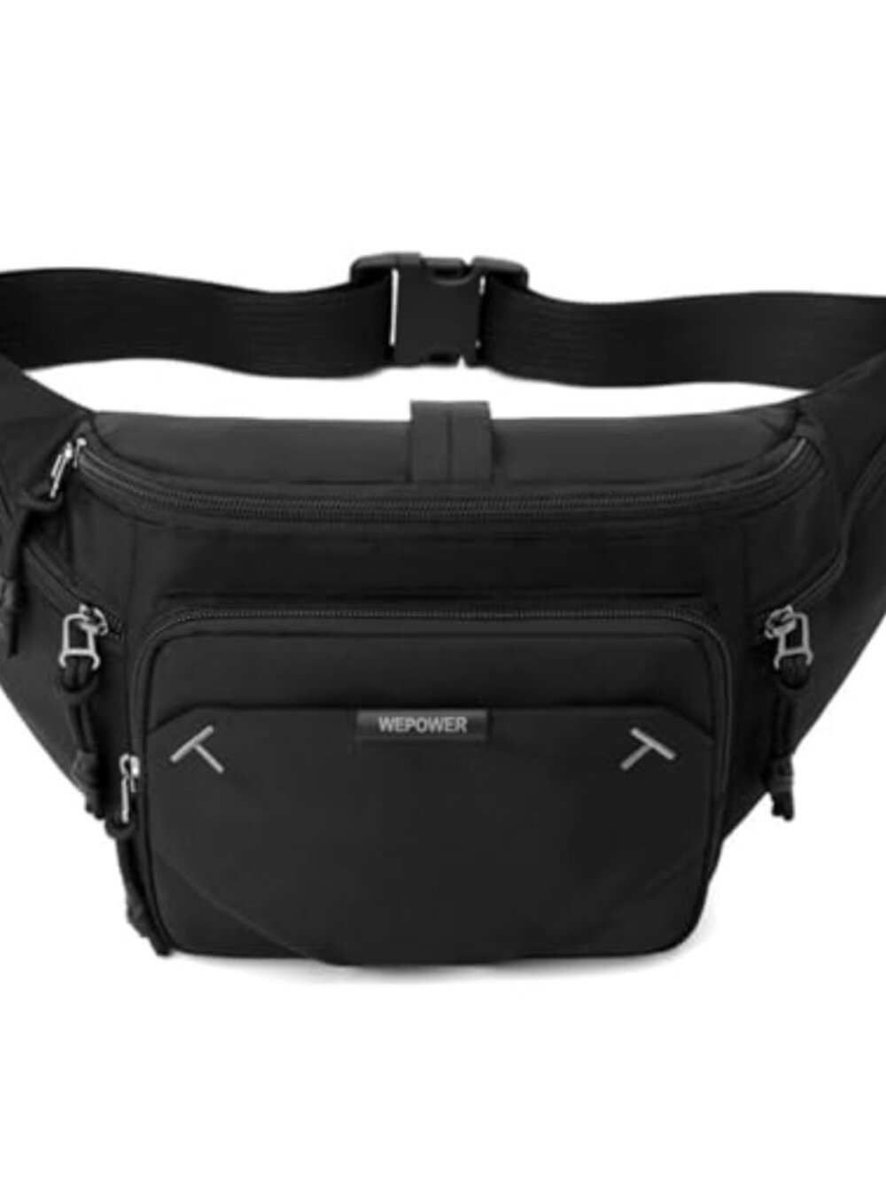 Unisex Water-Repellent Nylon Fanny Pack with 6 Pockets Crossbody Sling